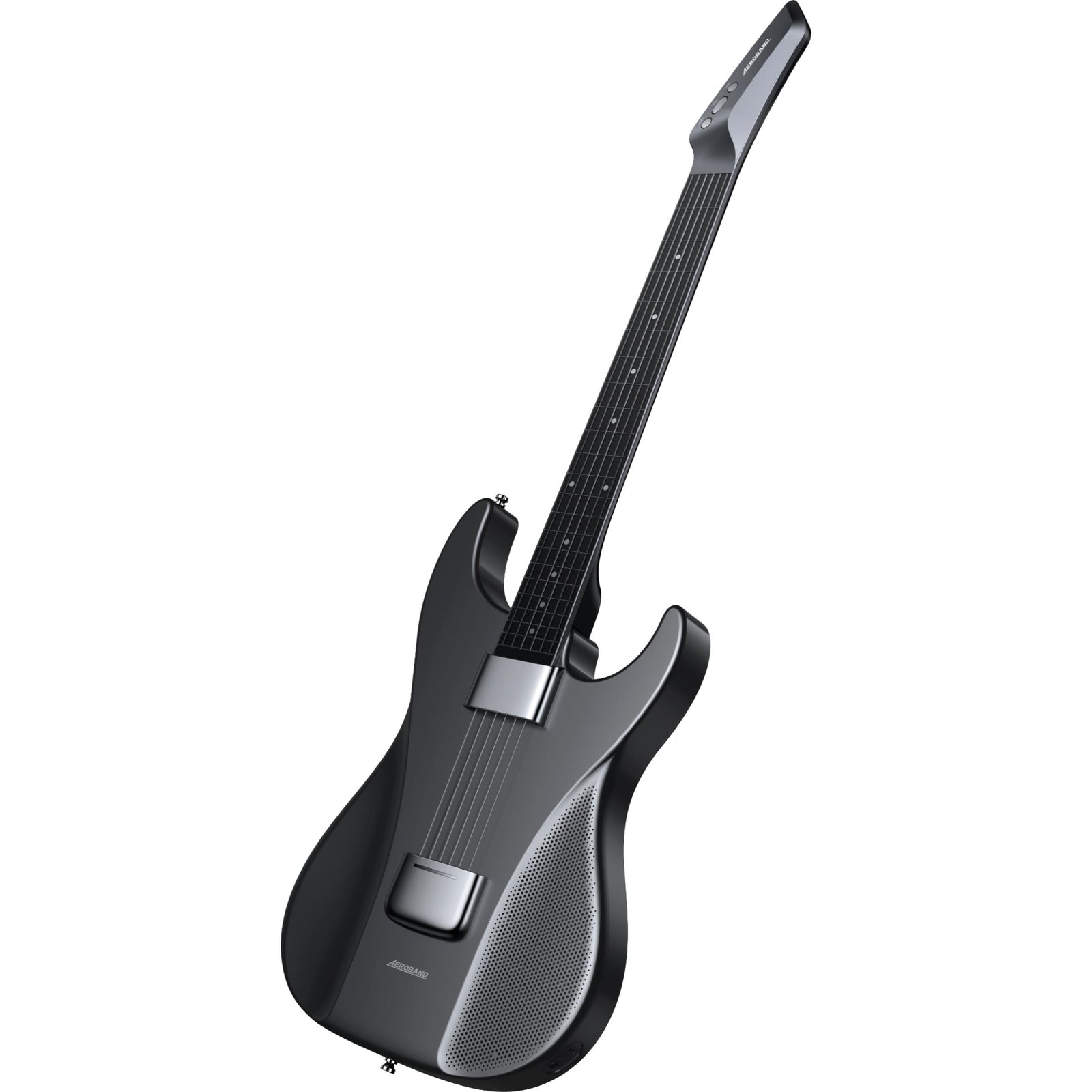 AeroBand Pain-Free Stringless Acoustic-Electric Travel Guitar Full Set (Black)