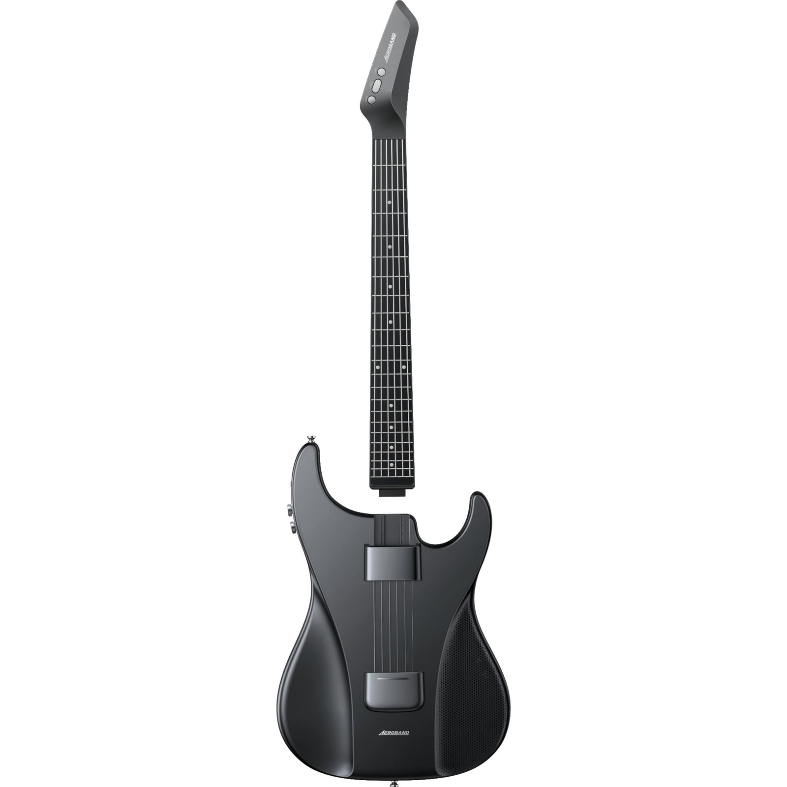 AeroBand Pain-Free Stringless Acoustic-Electric Travel Guitar Full Set (Black)