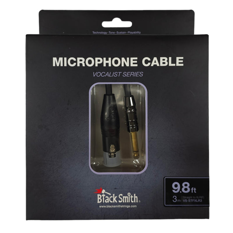 Black Smith VS-STFXLR3 Mic Cable 3M - Mono to XLR (Female)