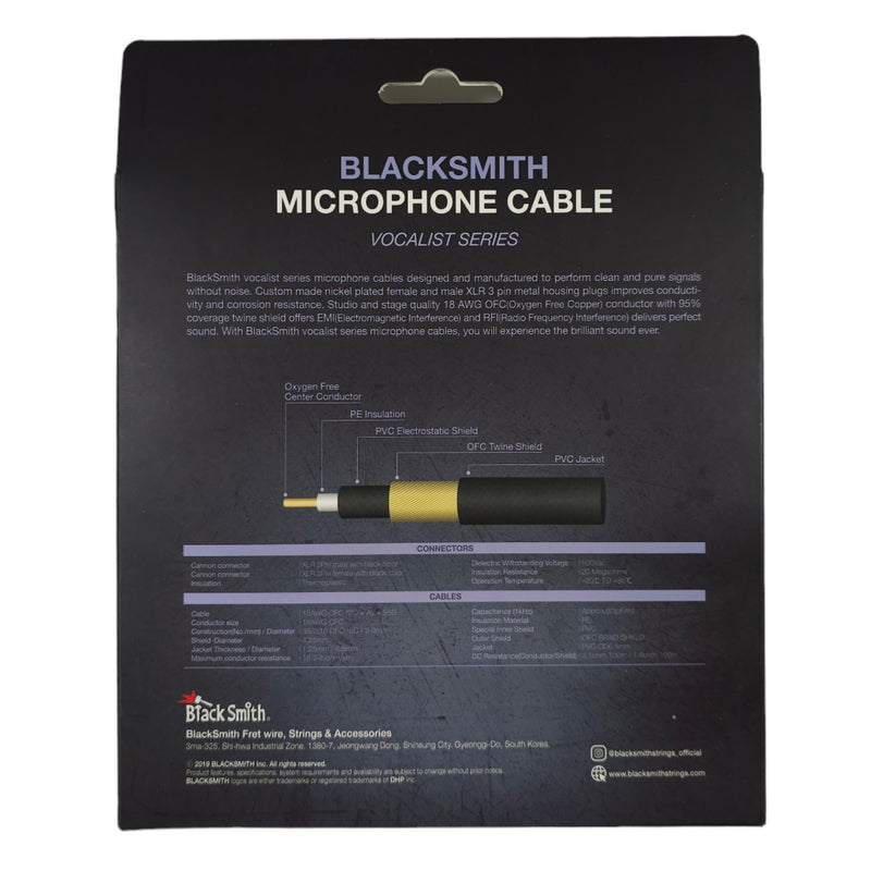 Black Smith VS-STFXLR3 Mic Cable 3M - Mono to XLR (Female)