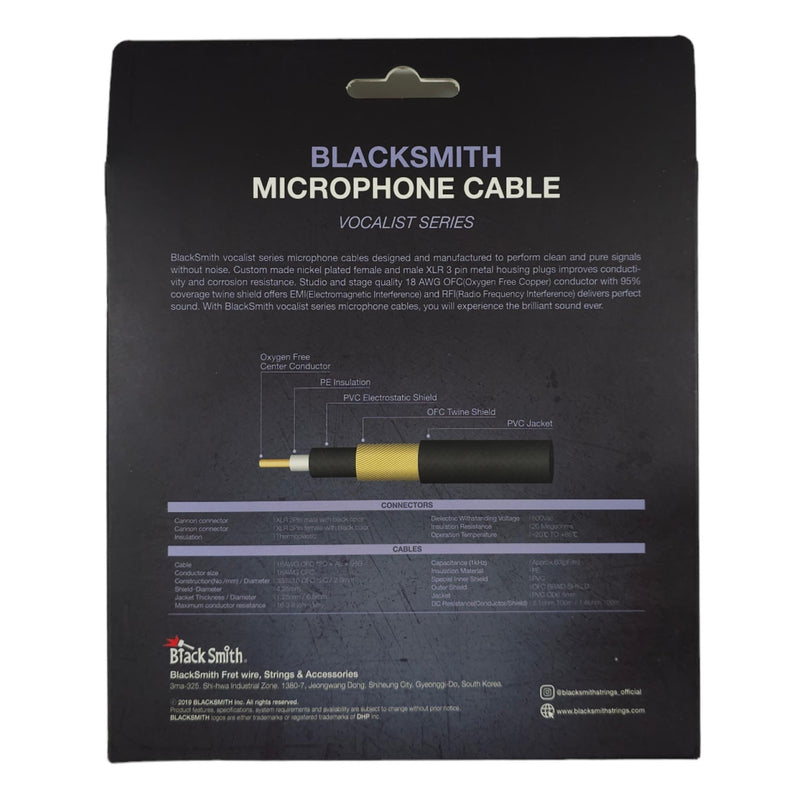 Black Smith VS-STFXLR6 Mic Cable 6M - Mono to XLR (Female)