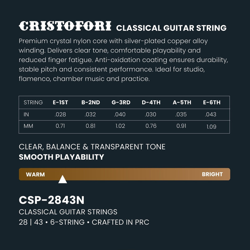 Cristofori CSP-2843N Normal Tension Silver-Plated Classical Guitar String