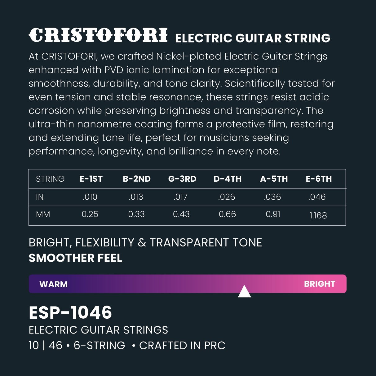 Cristofori ESP-1046 Nickel-Plated Electric Guitar String