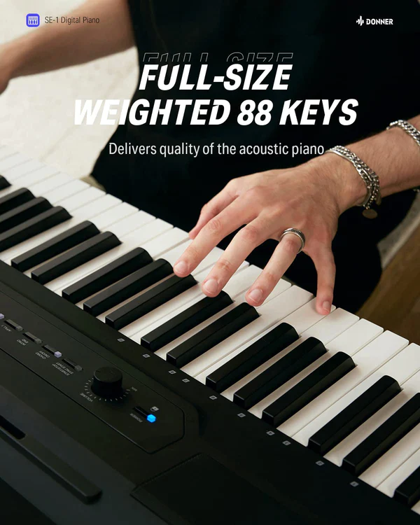 Donner SE-1 Professional 88 Weighted Key Graded Hammer Action Console Digital Piano