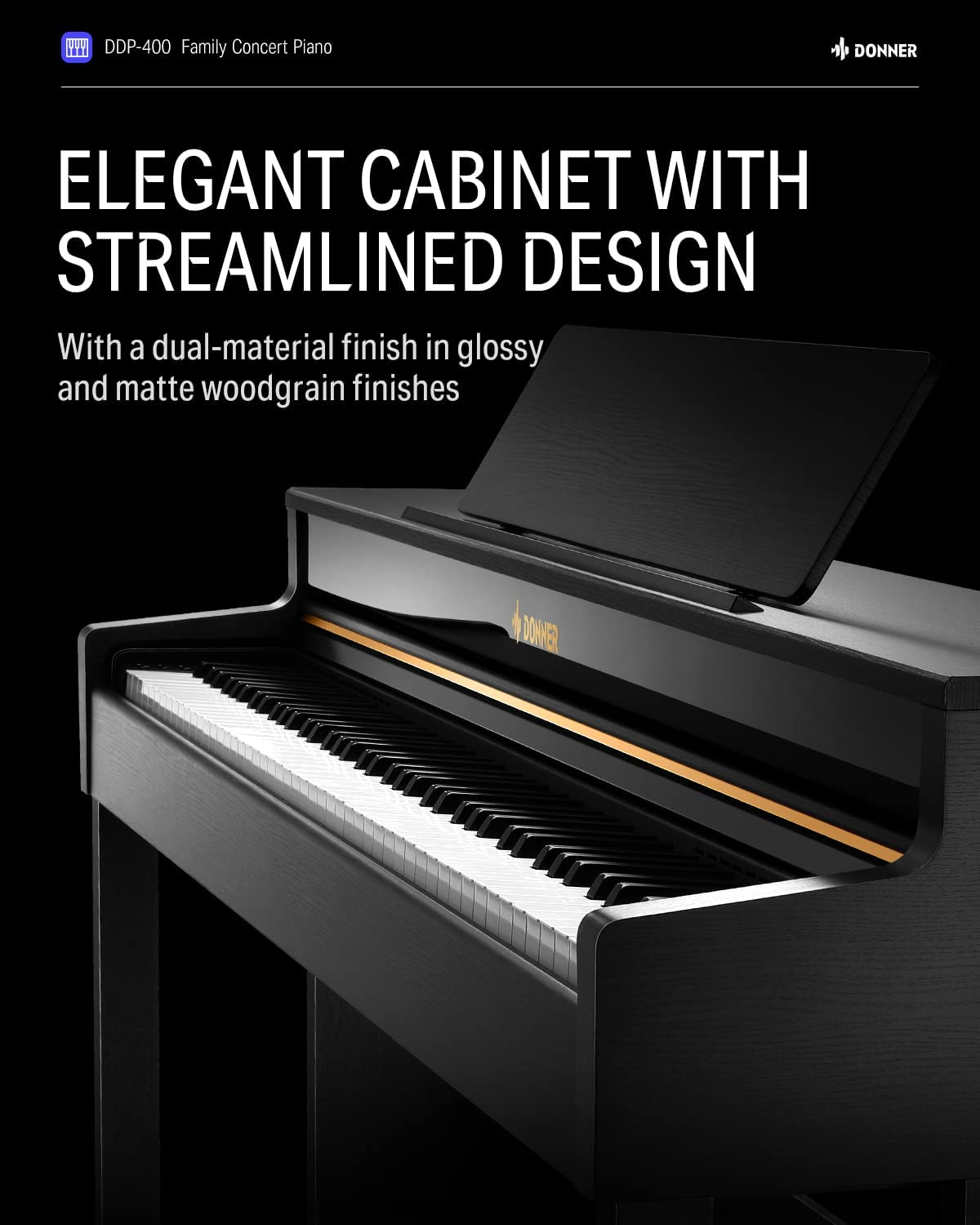 DONNER DDP-400 (Black) - Premium Digital Piano