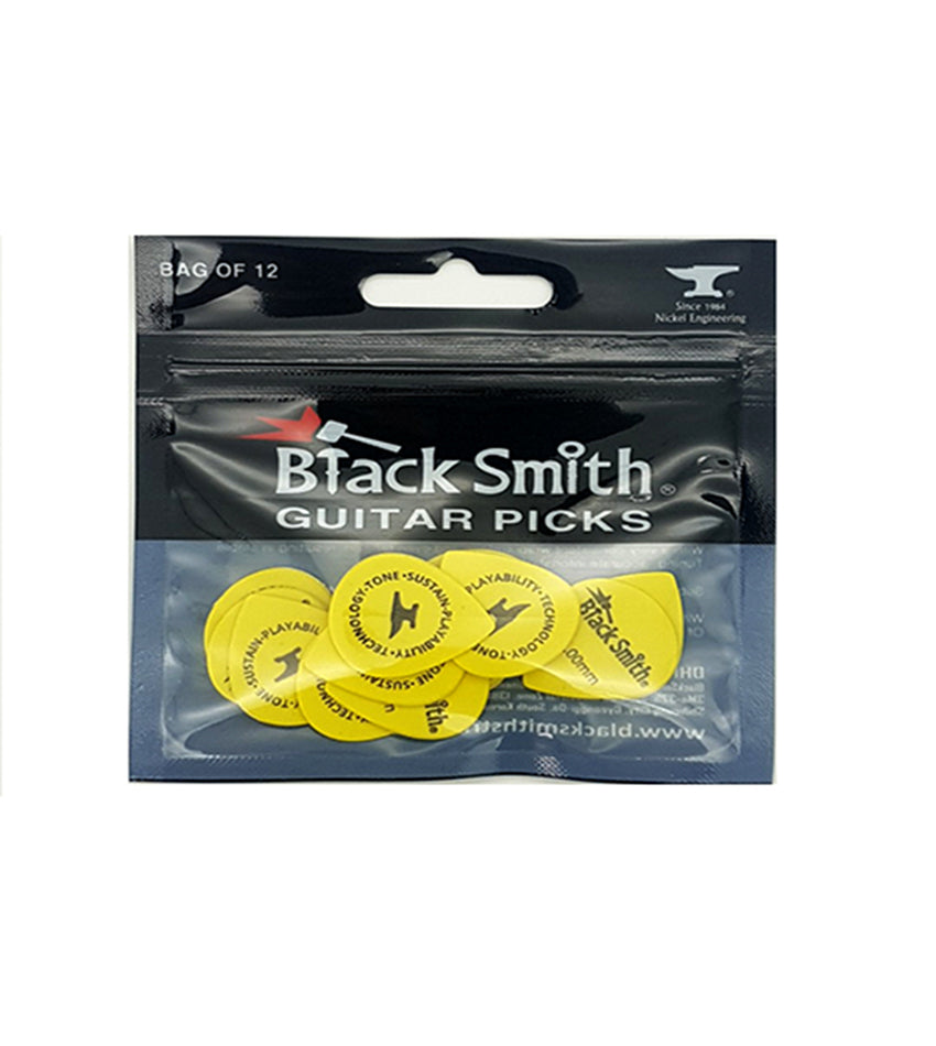 Black Smith Teardrop Guitar Pick (Bag of 12) - 1.0mm (Yellow) - TDP010YW-H