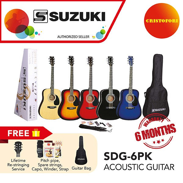 Suzuki SDG-6PK Acoustic Guitar Package Black (BK)