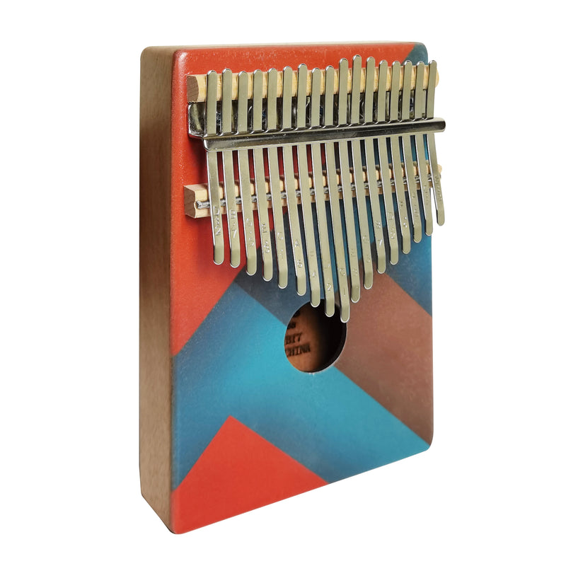 Kalimba 17 keys Peach Core Veneer (Multi Coloured)