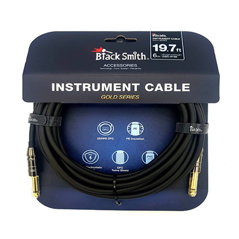 Black Smith GSIC-STS6 Gold Cable Straight to Straight Mono 6M