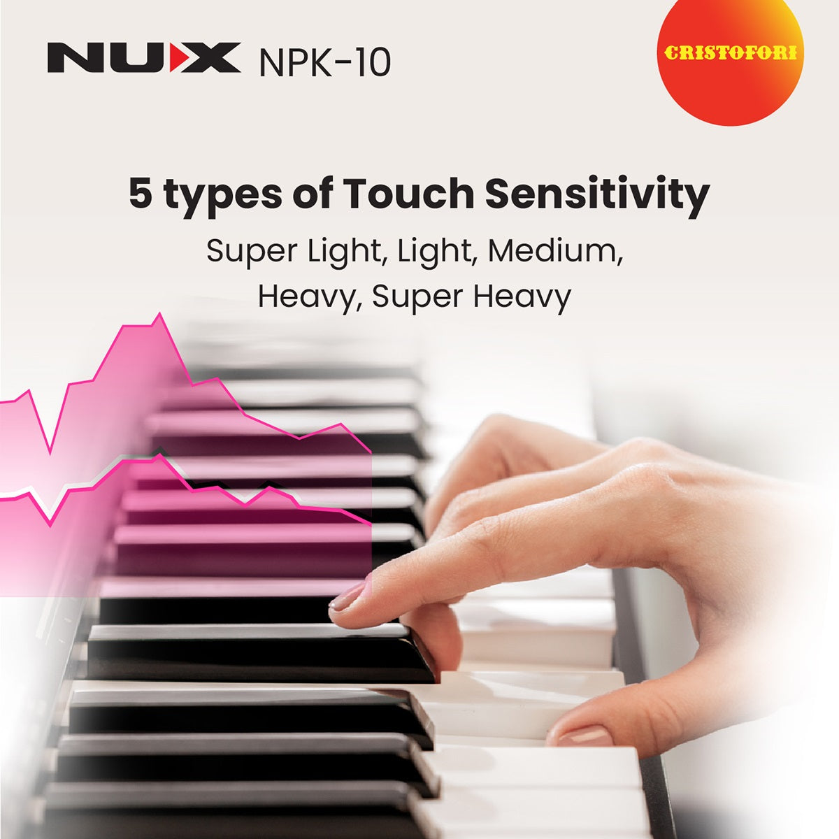 NUX Digital Piano -NPK-10 (Black) - with X Stand