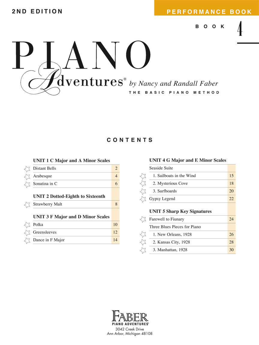 Piano Adventure - Level 4 - Performance Bk