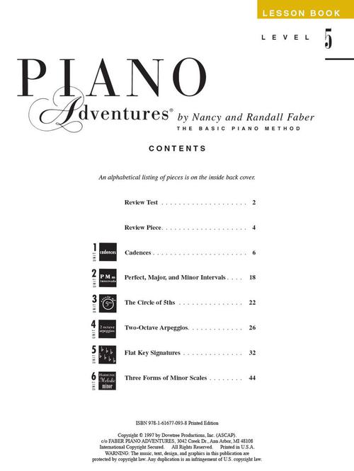 Piano Adventure - Level 5 - Lesson Bk