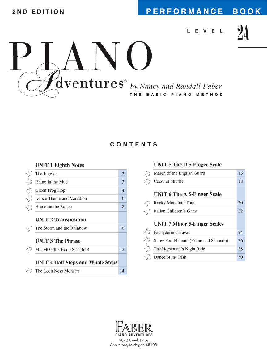 Piano Adventure - Level 2A - Performance Bk