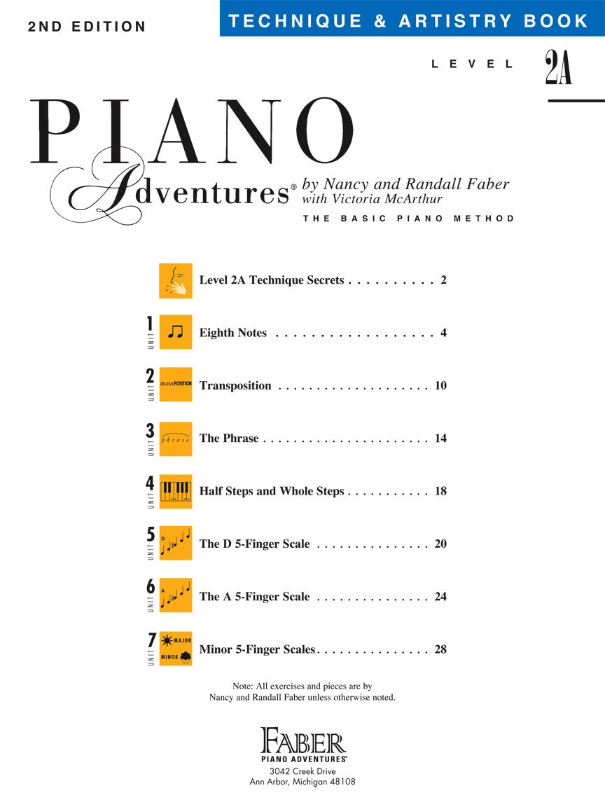 Piano Adventure - Level 2A - Technique & Artistry