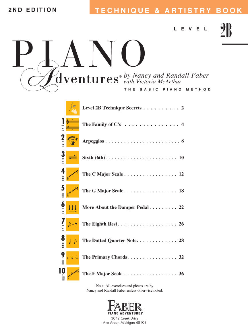 Piano Adventure - Level 2B - Technique & Artistry
