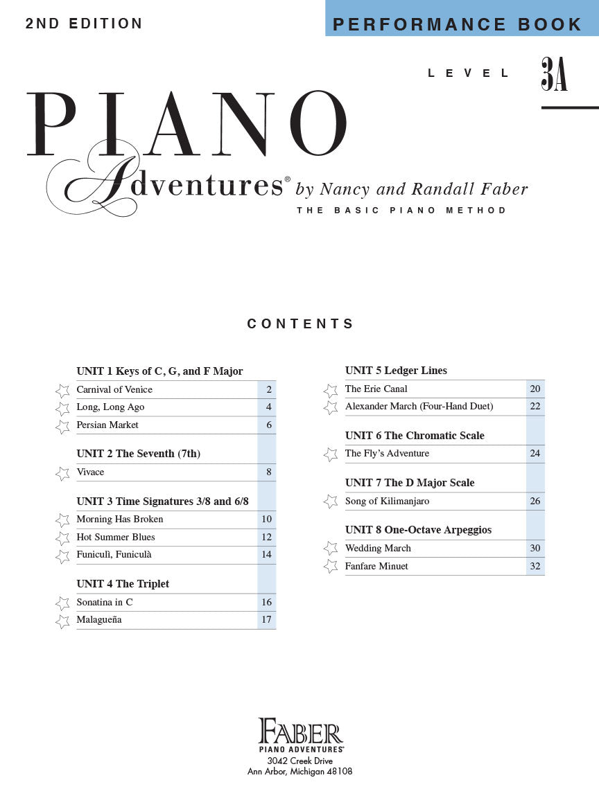 Piano Adventure - Level 3A - Performance Bk