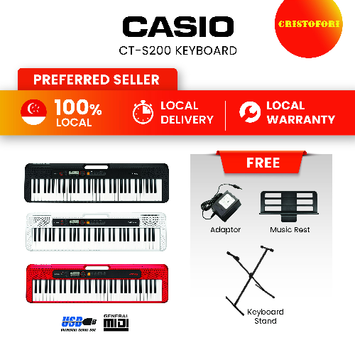 Casio CT-S200 (Red) Keyboard – Cristofori Music