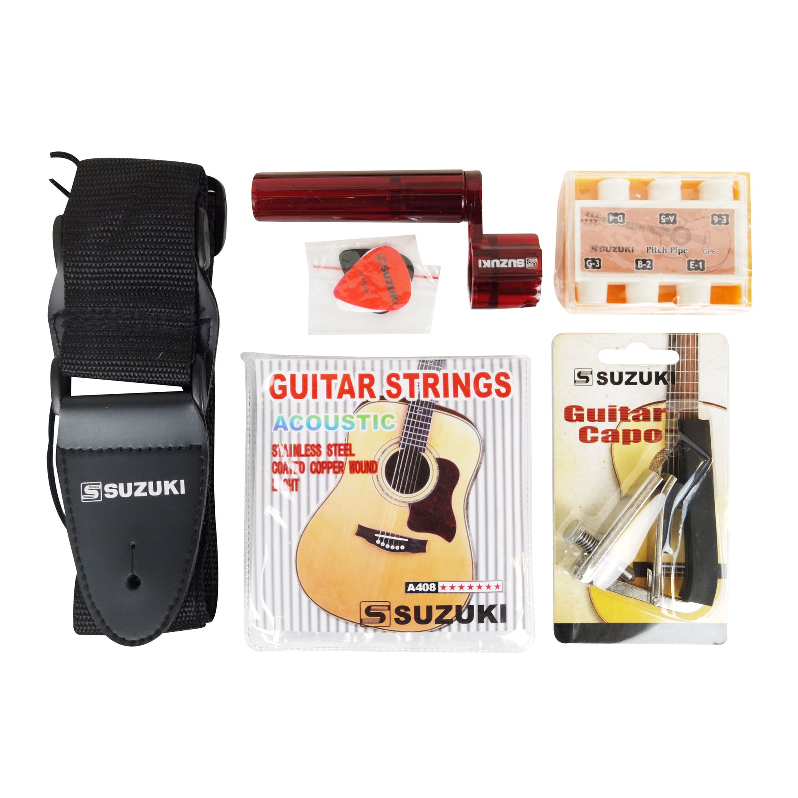Suzuki SDG-6PK Acoustic Guitar Package Red (RDS)