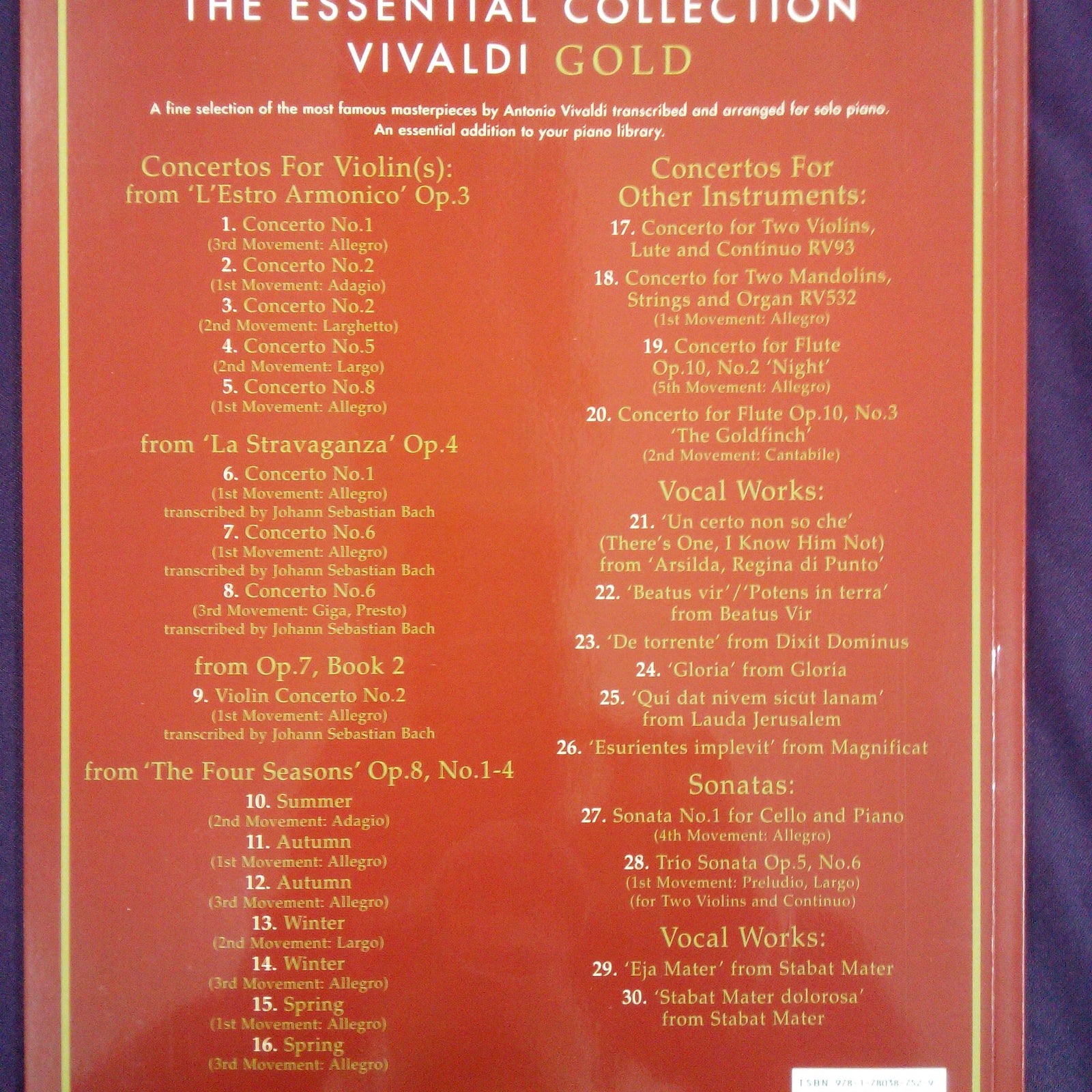 MSL ESS Coll Vivaldi Gold PF Bk/CD