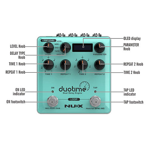 NUX Effect Pedal NDD-6 Duo Time – Cristofori Music
