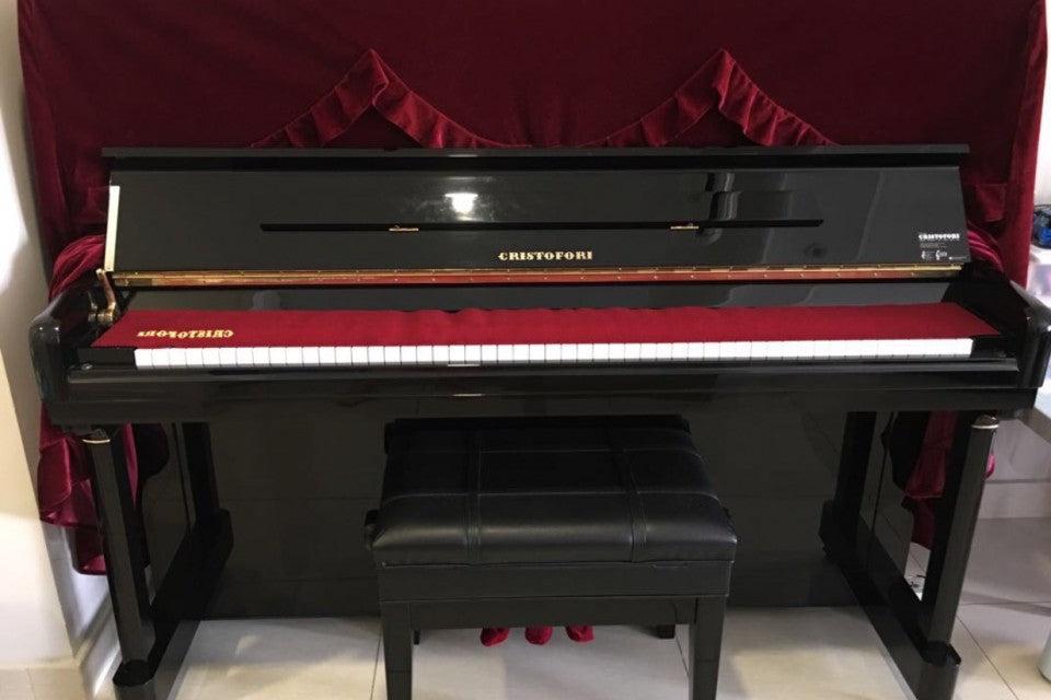 Cristofori Upright Piano Cover - full length (Velvet)