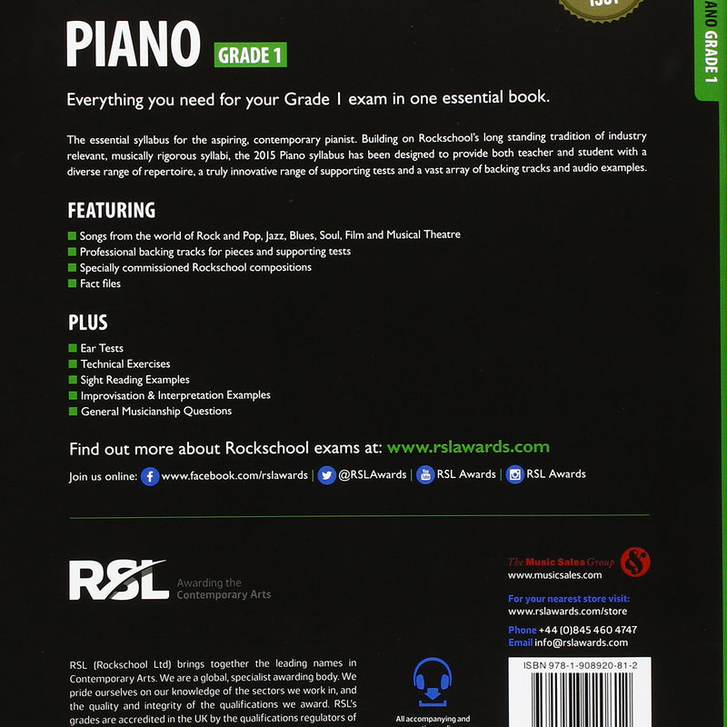 Rockschool Piano G1 2015-18