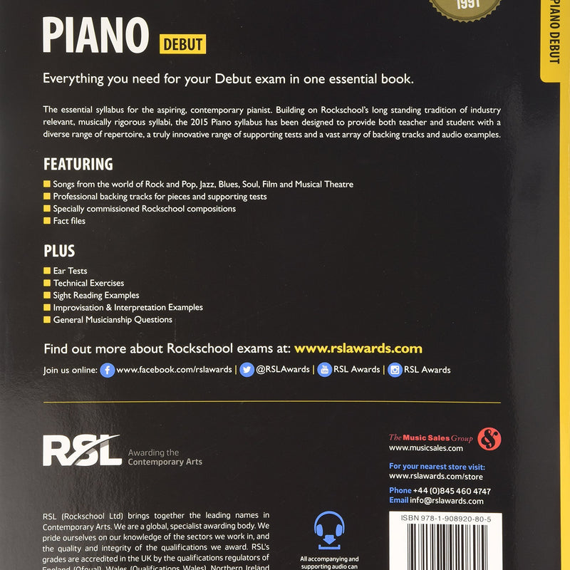 Rockschool Piano Debut 2015-18