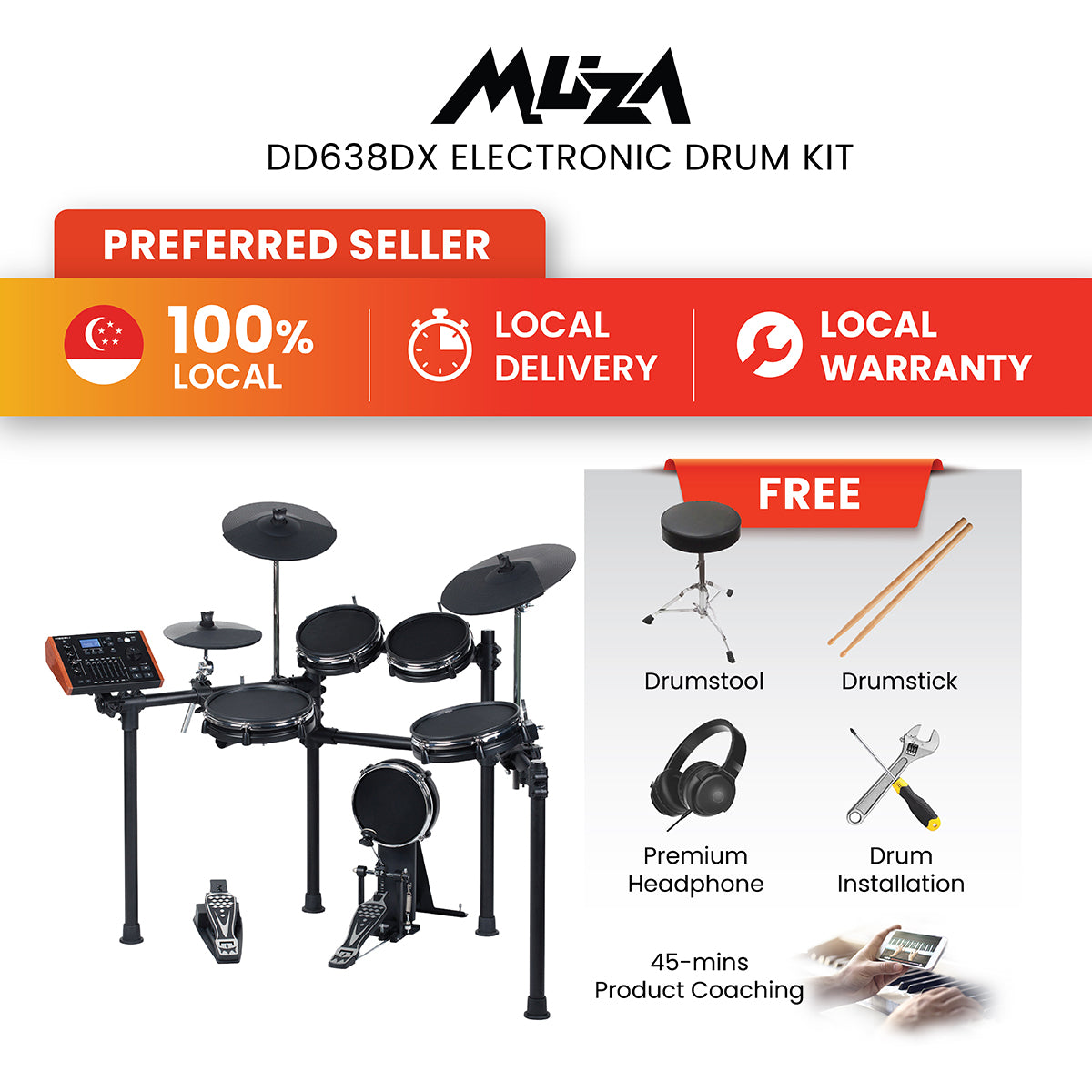 MUZA DD638DX Electronic Drum Kit