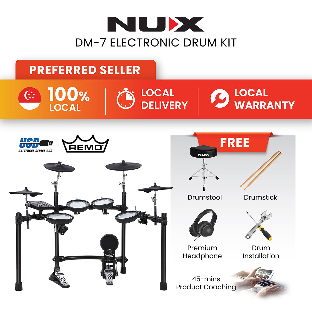 NUX DM-7 Electronic Drum Kit